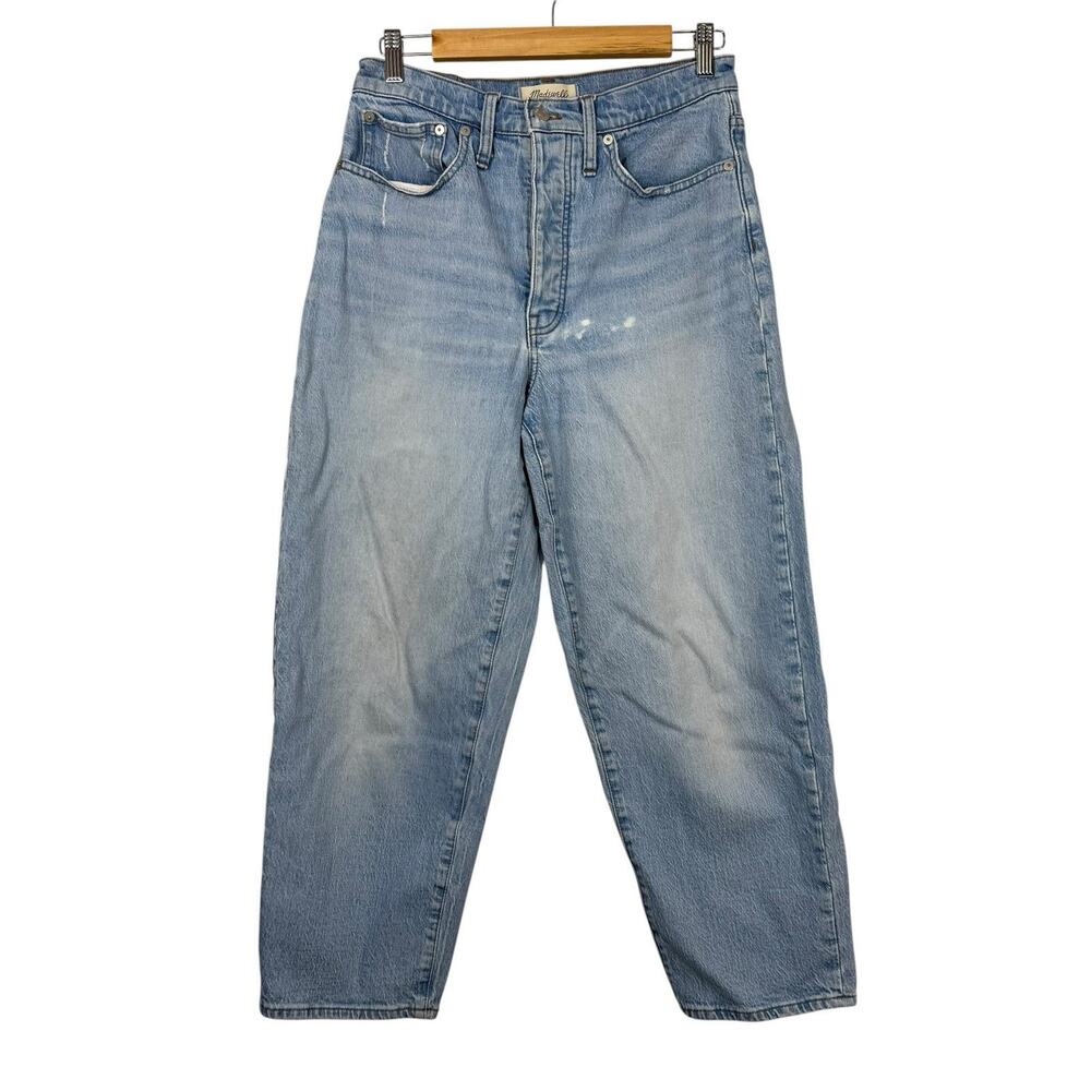 Madewell Balloon Jeans Womens 28 High Rise Denim Medium Wash Retro Barrel Leg - Picture 3 of 16